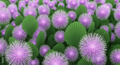 Vibrant Purple Flowers Blooming in a Lush Green Field