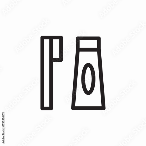 toothbrush toothpaste icon sign vector