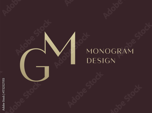 GM or MG letter logo icon design. Classic style luxury initials monogram.