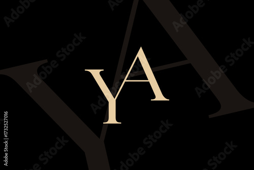 YA or AY letter logo icon design. Classic style luxury initials monogram.