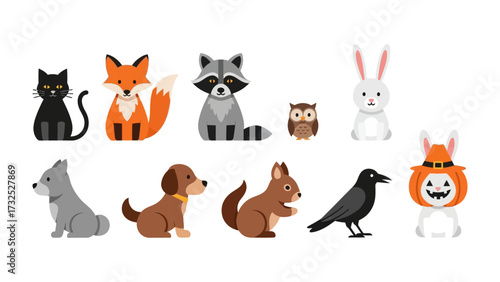 Cartoon animal: A cheerful collection of cartoon animals in vibrant colors and unique styles. perfect for educational projects.