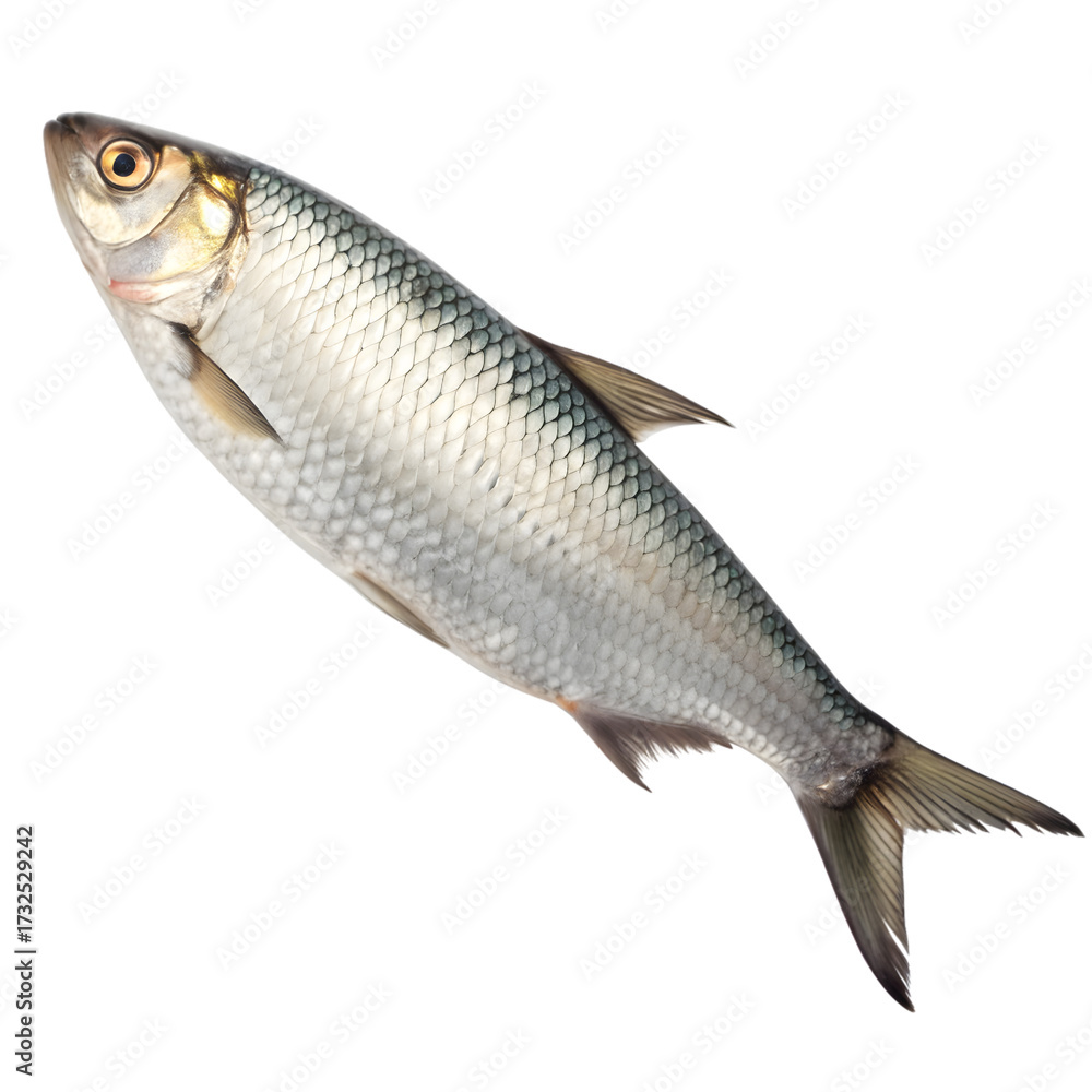 Fototapeta premium Fresh sea bream fish isolated on transparent background