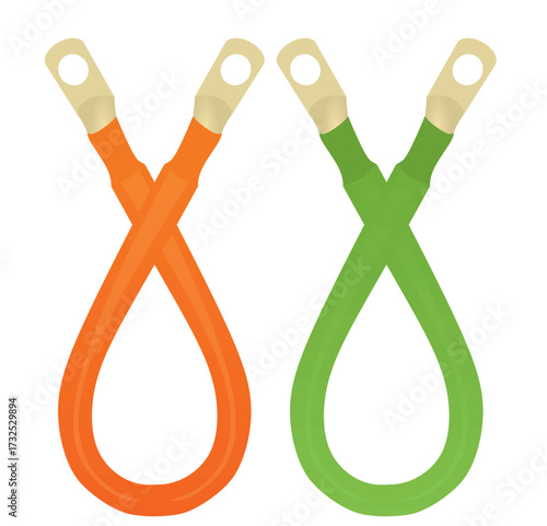 Car battery cables. vector illustration	