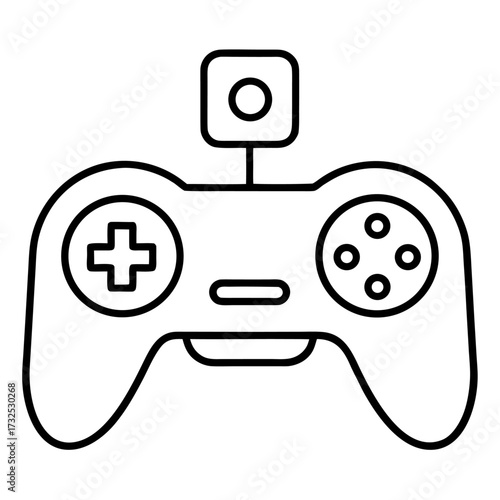 Minimalist video game controller outline for website graphic or icon design for modern applications and presentations