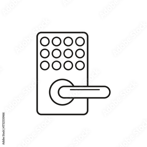 Modern digital door lock with sleek keypad and lever handle offers secure access for smart homes and businesses