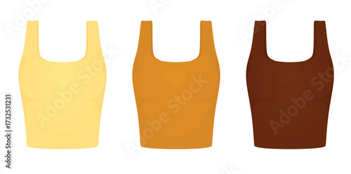 Brown women crop top. vector illustration	
