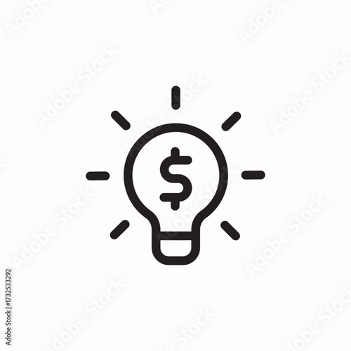 money bulb light icon sign vector