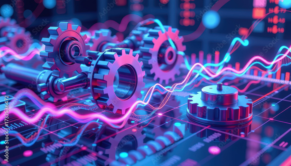 custom made wallpaper toronto digitalBusiness corporate development growth background industry technology gears and data visualization create dynamic