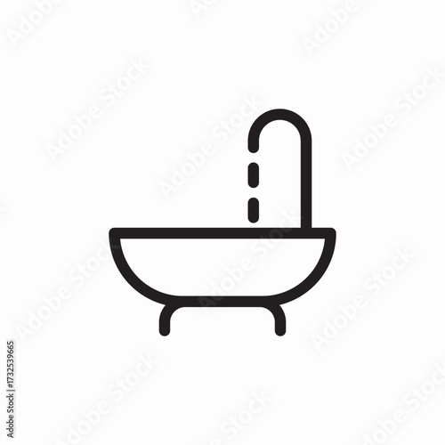 bathtub shower icon sign vector