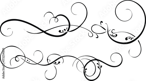 Elegant swirl vector ornaments decorative flourish design elements for invitations and cards isolated on white background