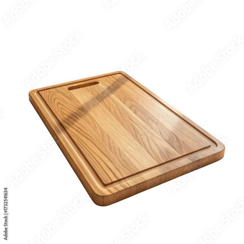 3d wooden cutting board isolated on transparent background
