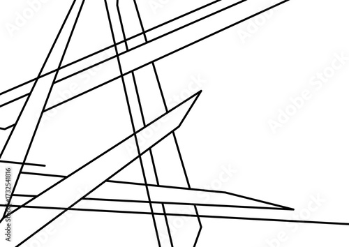 Background with abstract lines. Geometric texture of chaotic lines in shape of star.