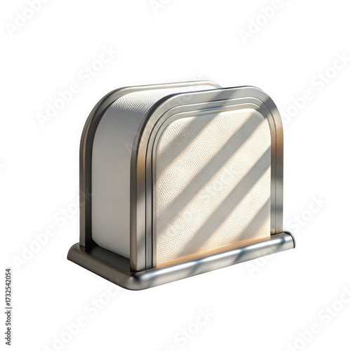 3d art deco napkin holder isolated on transparent background