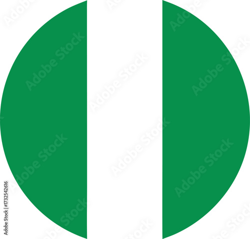 Free Download  nigeria round flag with vertical green and white stripes - GFXLoad