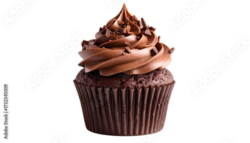 chocolate muffin isolated on white background