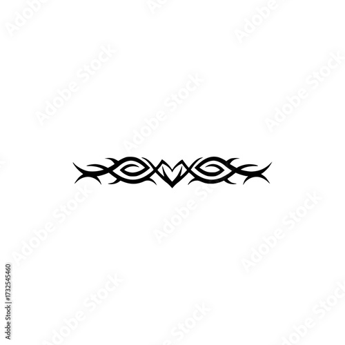 A bold black tribal silhouette is a powerful abstract vector tattoo design