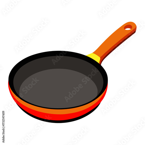 Sizzle up your designs with this vibrant frying pan illustration, perfect for culinary projects, recipe blogs, and modern kitchen themes, igniting appetite and adding a touch of home cooking