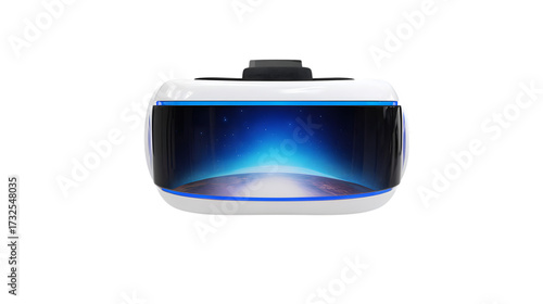 Virtual reality headset front view on transparent png background