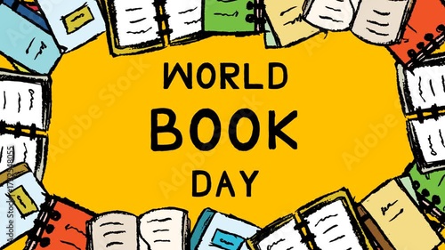  World Book Day animated video background