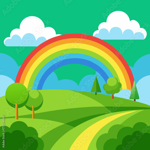 landscape with rainbow