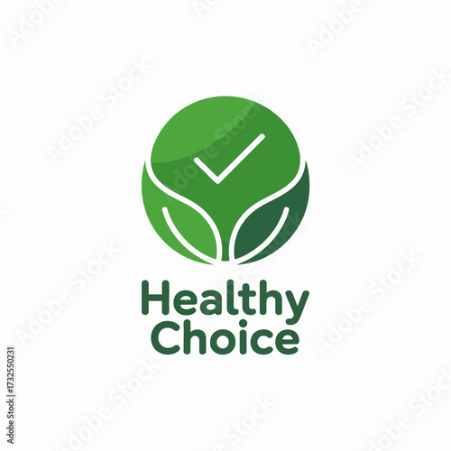 A contemporary design featuring a green check mark and stylized leaves, illustrating the idea of eco-friendliness and healthy lifestyle choices for modern individuals.