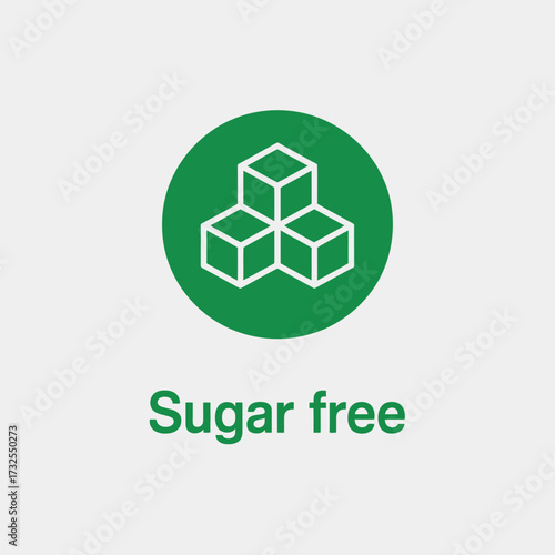 This simplistic sugar-free symbol represents health awareness, appealing to consumers choosing dietary options with reduced sugar, showcasing a modern approach to wellness.