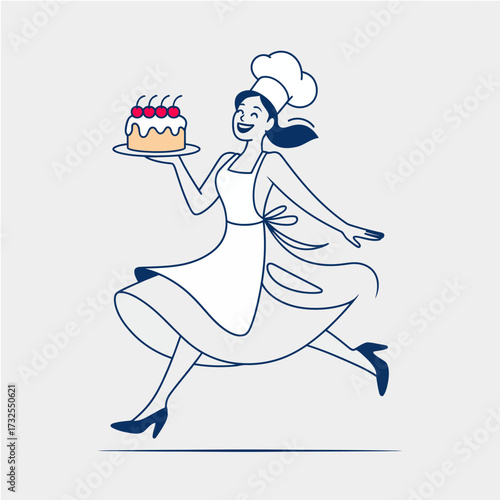 A smiling chef presents a beautifully crafted birthday cake, showcasing bright colors and fun decorations, perfect for celebrating special moments and creating joyful memories.