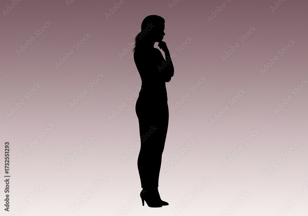 Fototapeta premium silhouette of a woman in black dress