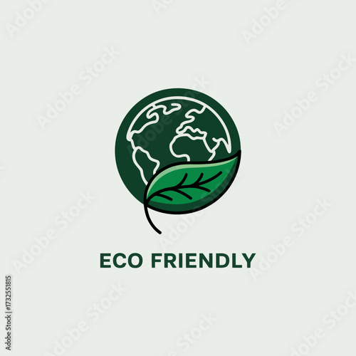 This design illustrates a globe with a leaf, representing environmental consciousness and eco-friendliness, encapsulating the need for sustainable living in vibrant colors.