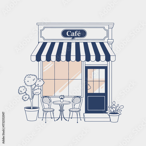 A cozy café with an elegant design featuring attractive outdoor seating, offering a perfect setting for patrons to relax, socialize, and enjoy their favorite beverages.