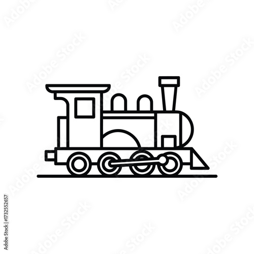 Simple outline drawing of a classic steam locomotive