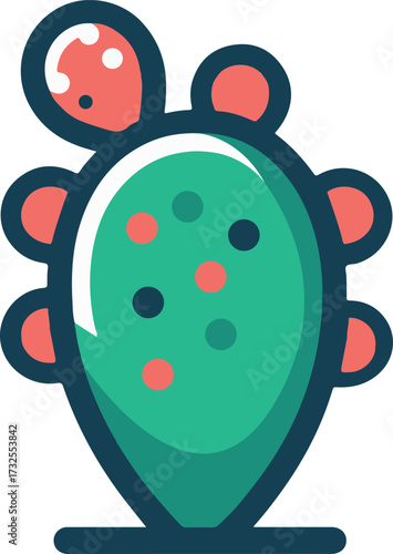 Prickly pear logo icon vector white background .