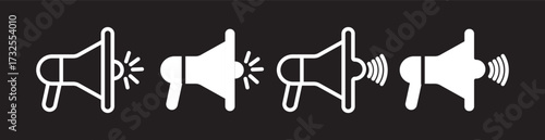 Megaphone icons pack.  vector Glyph style icon vector illustration, Suitable for website, mobile app, print, presentation, infographic and any