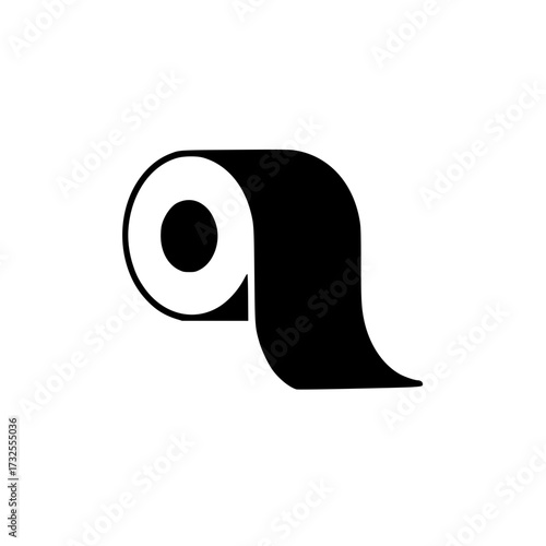 Sleek toilet paper roll icon, a modern and clean design element, great for hygiene, sanitation, or bathroom themes, simple and instantly recognizable symbol