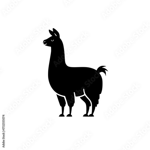 Stylish llama silhouette, perfect for branding, logos, or playful designs, adding a touch of South American charm and modern simplicity to any project
