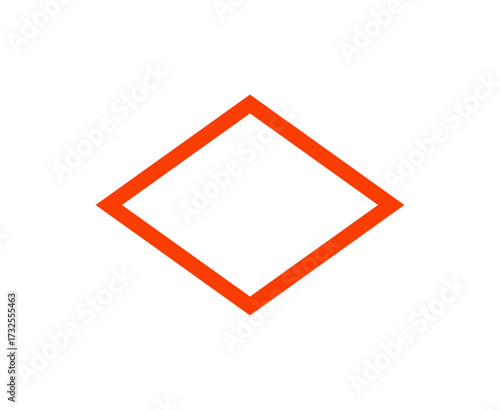 Free Download Rhombus Shape Outline Orange Stroke Circle Symbol Vector Illustration - GFXLoad