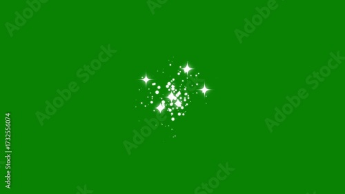 Twinkling cartoon stars and glitter FX, flat smoke bursts, comic manga flashes, fast twinkling stars animated, twinkling stars animation on green screen background. loop video 4k