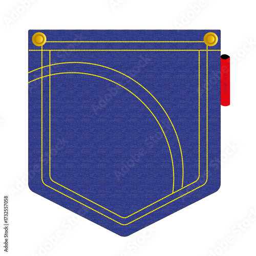 Vetor de um bolso jeans texturizado
