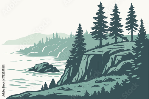 Isle Royale in Michigan, rugged wilderness island with moose, wolves, and rocky Lake Superior shores