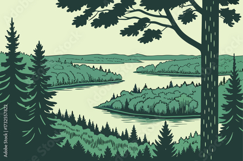 Isle Royale’s inland lakes in Michigan, pristine wilderness lakes hidden in dense boreal forest