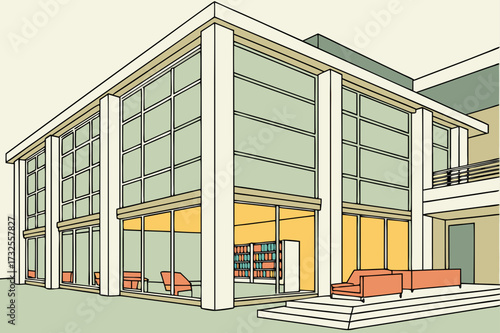 Jackson Hinds County Library in Mississippi, contemporary design with bright atrium interiors