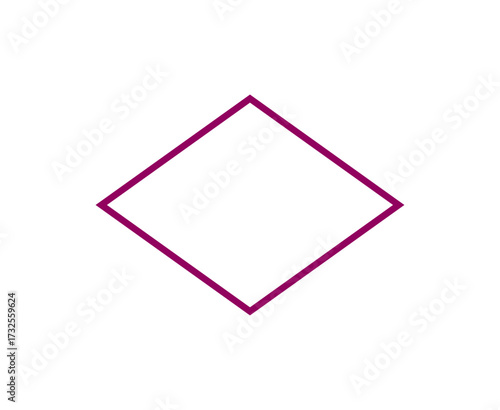 Free Download Rhombus Shape Outline Maroon Stroke Circle Symbol Vector Illustration - GFXLoad