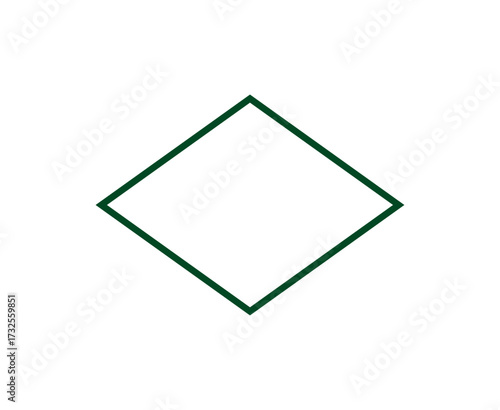 Free Download Rhombus Shape Outline Green Stroke Circle Symbol Vector Illustration - GFXLoad