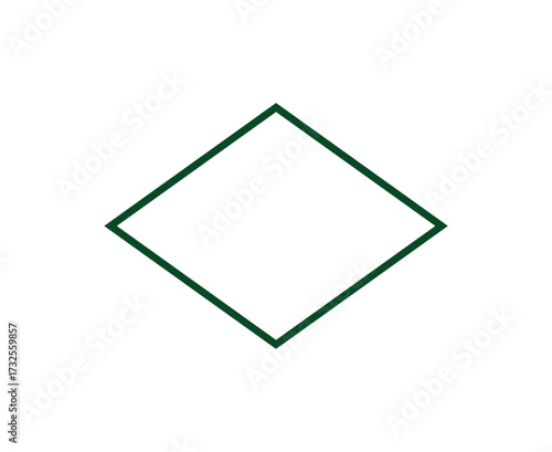 Free Download Rhombus Shape Outline Green Stroke Circle Symbol Vector Illustration - GFXLoad