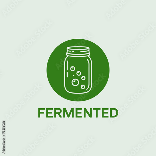 This image features a stylized jar filled with bubbles, representing the fermentation process, set against a minimalist background emphasizing its artistic value.