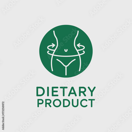 This image depicts a body silhouette icon emphasizing dietary products, representing fitness, wellness, and the journey towards a healthier lifestyle.