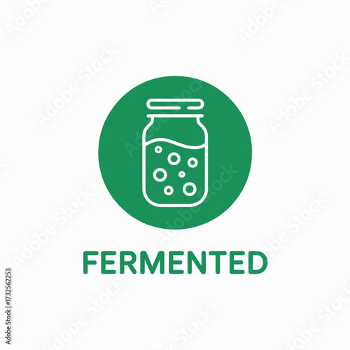 This image features a simple illustration of a jar filled with bubbles, symbolizing the concept of fermentation, a key process in food preservation and flavor enhancement.