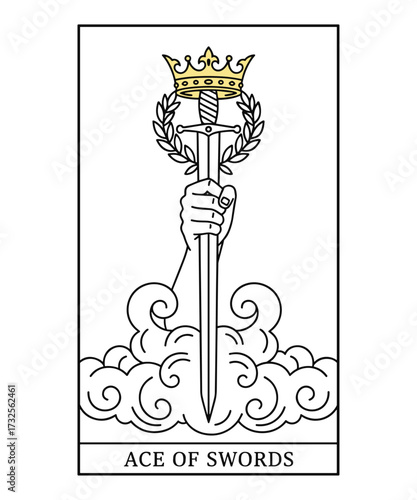 Ace of Swords tarot card illustration