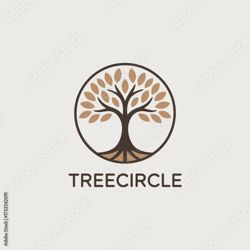 A minimalist tree icon logo embodying growth and sustainability, suitable for professional branding in eco-centric businesses and organic product markets.