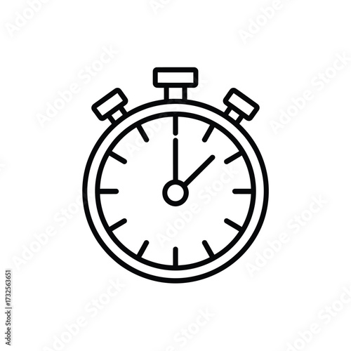 Simple line art icon of a stopwatch measuring time